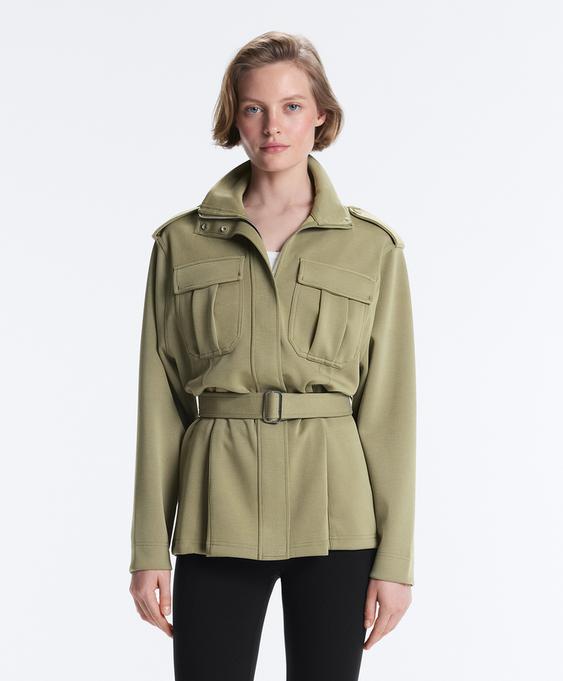 OYSHO Длинная куртка UTILITY из пике с поясом