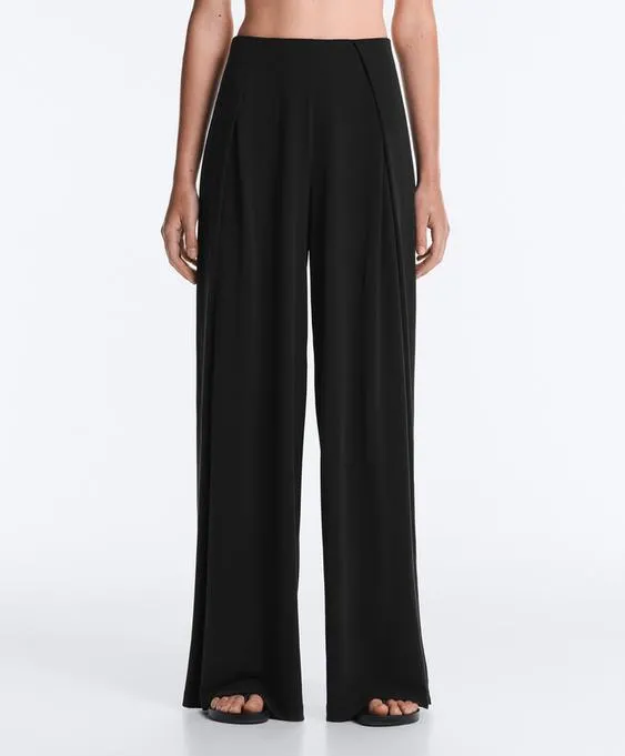 OYSHO MODAL BLEND STRAIGHT-LEG TROUSERS WITH SIDE PLEAT