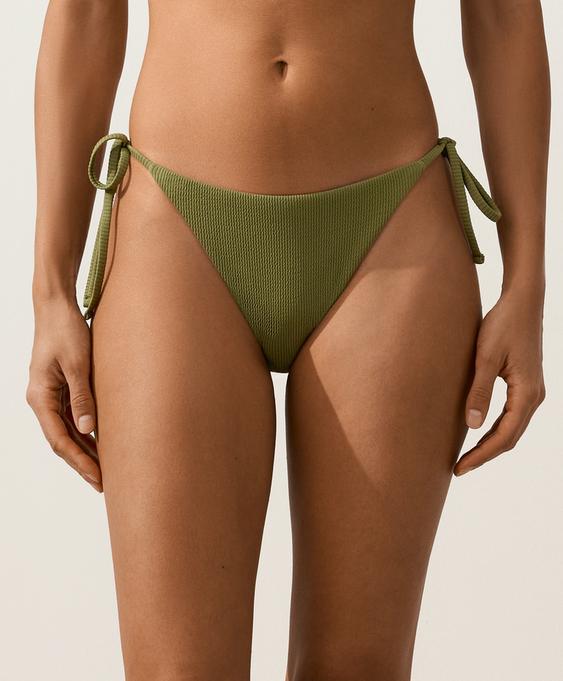 OYSHO CUECA DE BIQUíNI MéDIA COM LAçOS RIB