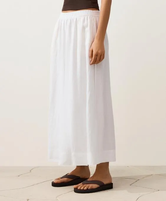 Укороченные льняные брюки Super Wide leg