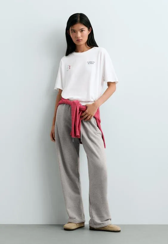 Boxy print cotton blend T-shirt