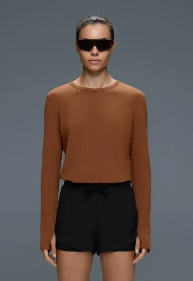 Cotton blend long-sleeved T-shirt- Заказать в России