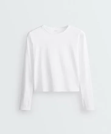Cotton blend long-sleeved T-shirt