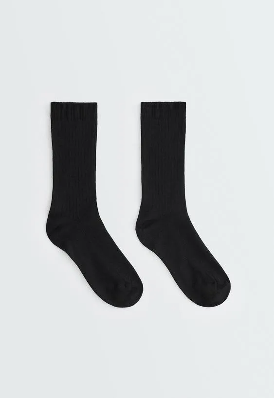 Носки в рубчик из смесового модала и 15% кашемира
