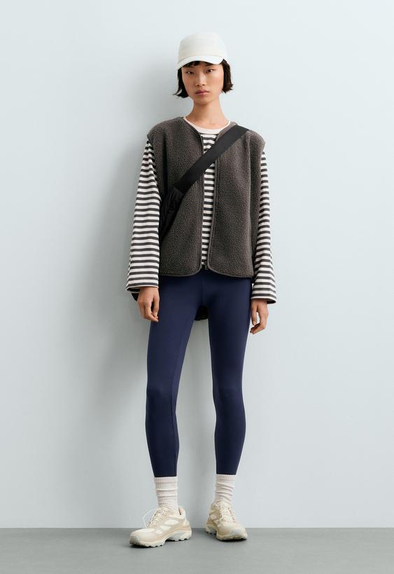 OYSHO T-SHIRT BOXY MANGA COMPRIDA 100% ALGODãO RISCAS