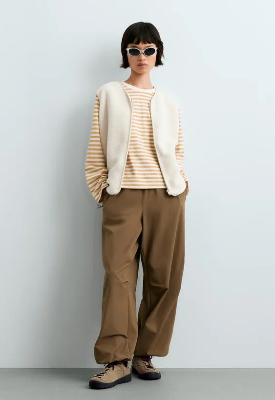 Striped 100% cotton boxy long-sleeved T-shirt- Заказать в России