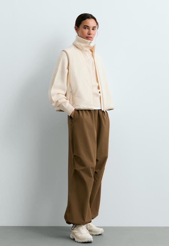 OYSHO CAMISOLA DE MALHA COM MEIO FECHO DE CORRER E ALGODãO