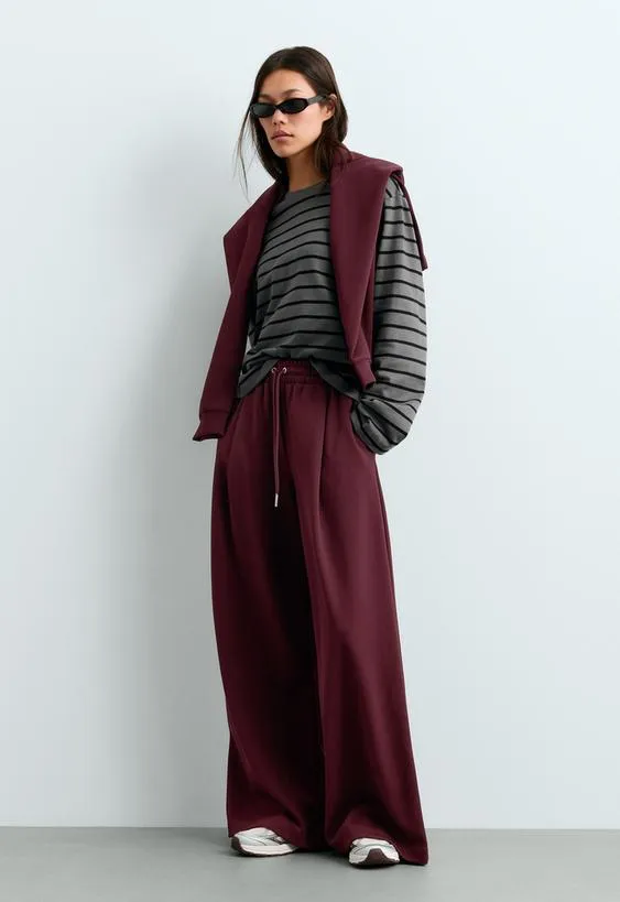 Брюки Wide leg из хлопка пике- Заказать в России
