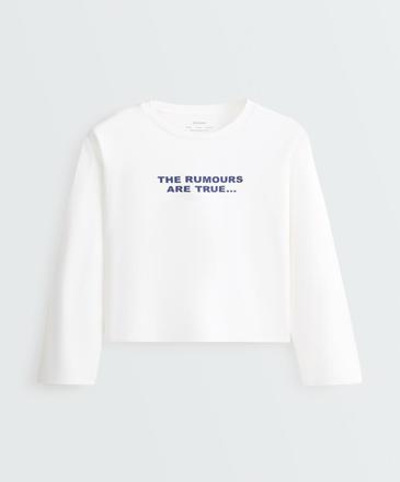 OYSHO T-SHIRT MANGA COMPRIDA 100% ALGODãO COM TEXTO купить с доставкой.