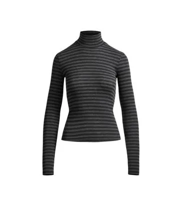 Футболка base layer с высоким воротником в полоску rib