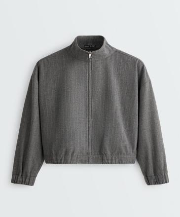 OYSHO Куртка в тонкую полоску, 15% шерсти