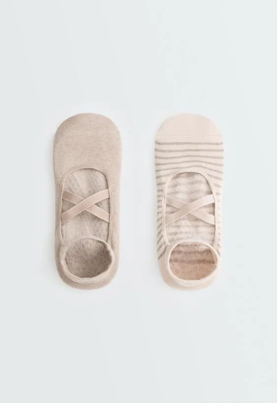 2 пары носков для йоги и пилатеса с лентами- Заказать в России