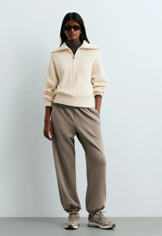 Свободные брюки Jogger из ткани с модал Brushed- Заказать в России