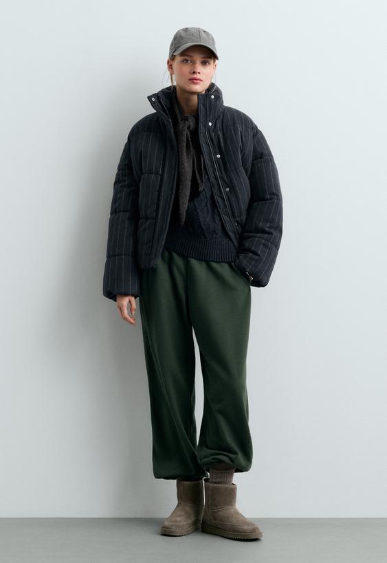 OYSHO Утепленная куртка PRIMALOFT® с шерстью в полоску