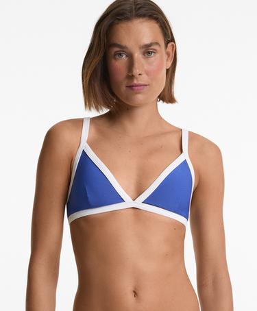 Топ бикини с треугольными чашками и контрастной окантовкой- Заказать в России