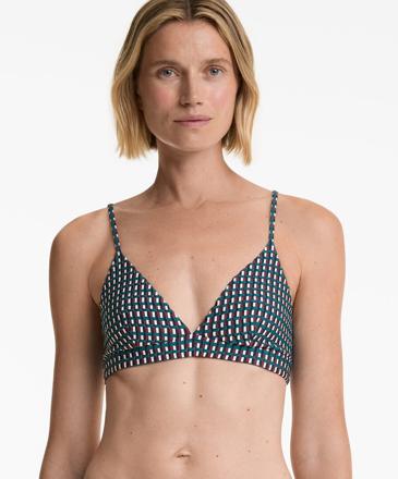 OYSHO Топ бикини с треугольными чашками из трехцветной жаккардовой ткани