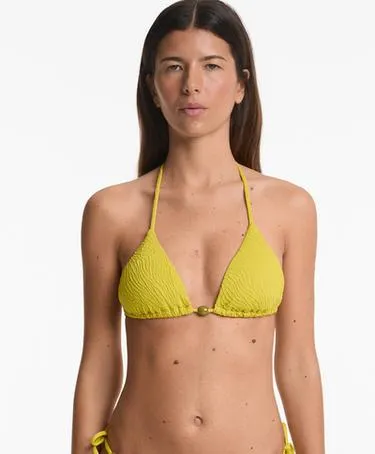 Топ бикини с треугольными чашками из жаккардовой ткани