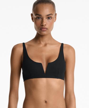 OYSHO Топ бикини халтер из ткани пике