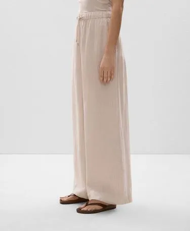 Широкие брюки прямого кроя из 100%-го льна- Заказать в России