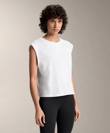 Топ без рукавов из смесового хлопка- Заказать в России