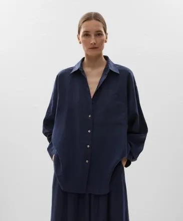 100% LINEN LONG-SLEEVED SHIRT