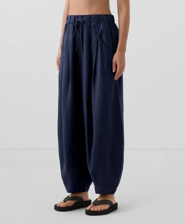 Брюки из 100% льна в стиле баллон- Заказать в России