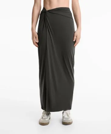 FLOATY KNOTTED MIDI SKIRT WITH MODAL