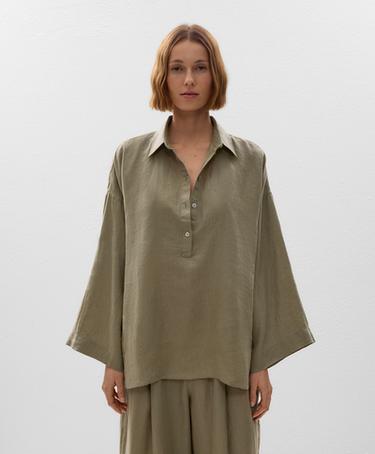 Рубашка оверсайз из 100% льна