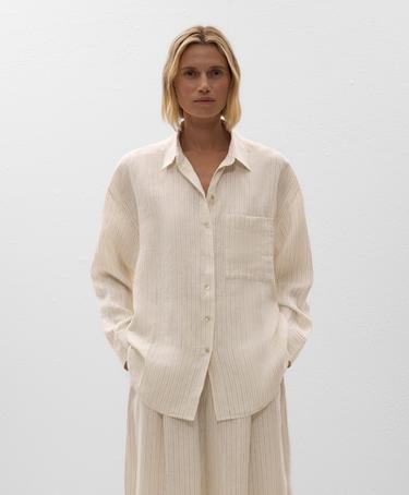 OYSHO CAMISA àS RISCAS RELAXED 100% LINHO