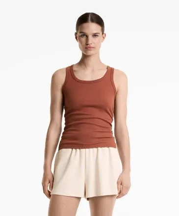 SLEEVELESS RIB TOP WITH COTTON AND MODAL