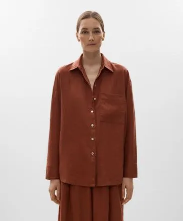 100% LINEN LONG-SLEEVED SHIRT
