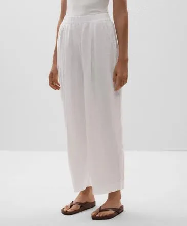 100% LINEN CROP BALLOON TROUSERS