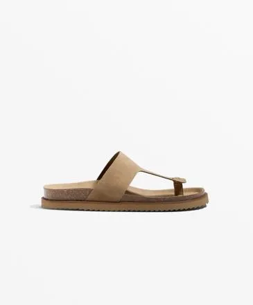 T-CUT SPLIT-LEATHER SANDALS