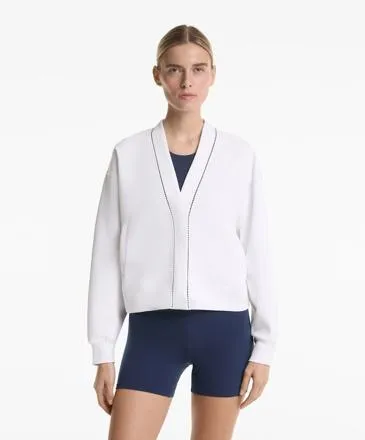 HEAVY WEIGHT COTTON BLEND PIQUé CARDIGAN.