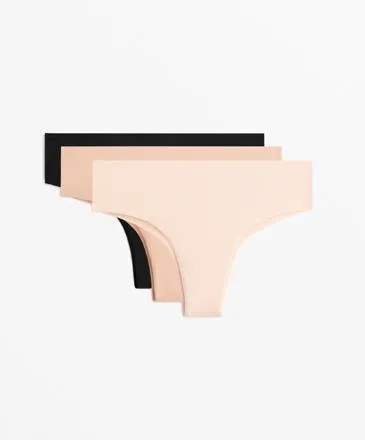 3 INVISIBLE COTTON BLEND BRAZILIAN BRIEFS