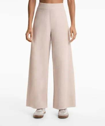 WIDE STRAIGHT-LEG PIQUé KNIT TROUSERS