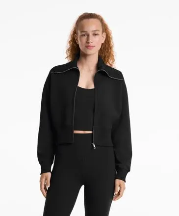 COTTON BLEND HIGH COLLAR JACKET