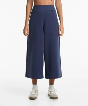 NEOPRENE-EFFECT CULOTTE TROUSERS