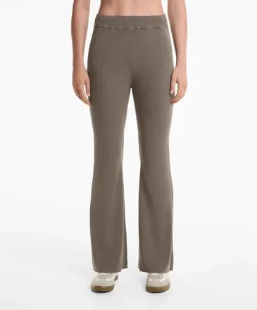 RIB KNIT FLARE TROUSERS