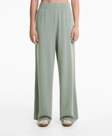 SIDE RIB STRAIGHT-LEG TROUSERS WITH SOFT-TOUCH MODAL