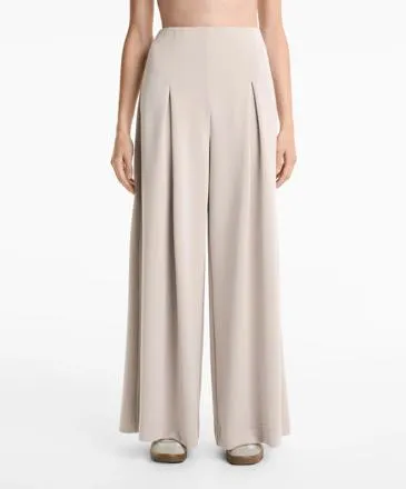 WIDE-LEG PLEATED TROUSERS WITH SOFT-TOUCH MODAL