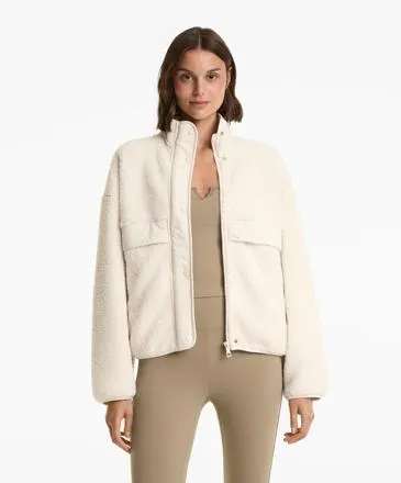 LIGHT FAUX-SHEARLING BOMBER JACKET