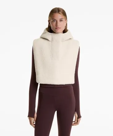 FAUX-SHEARLING HOODED GILET