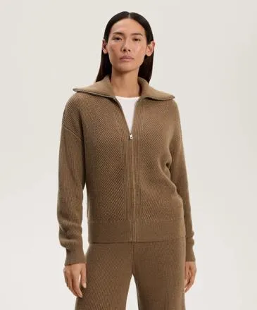 KNIT JACKET WITH LAPEL COLLAR- Заказать в России