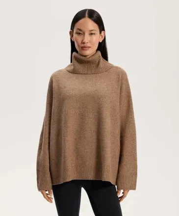 OVERSIZE SOFT KNIT POLO NECK JUMPER