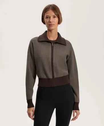 HOUNDSTOOTH PRINT KNIT JACKET