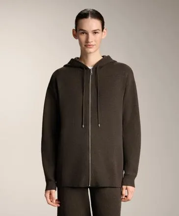 LONG KNIT CARDIGAN WITH HOOD