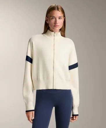 CONTRAST SLEEVE KNIT JACKET