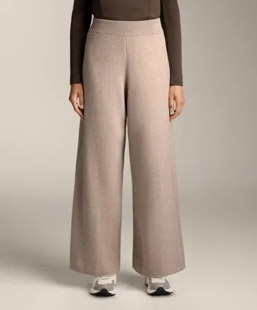 WIDE LEG KNIT TROUSERS WITH SIDE RIB