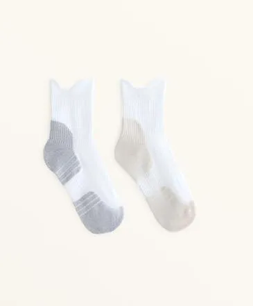 2 PAIRS OF POLYAMIDE BLEND QUARTER RUNNING SOCKS